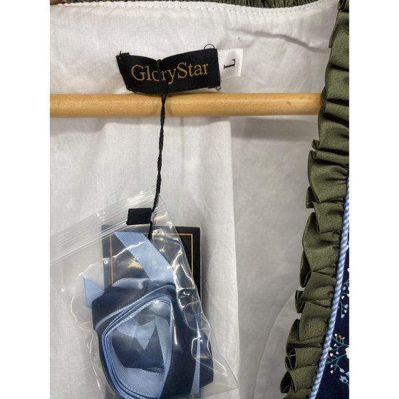 Glory Star Women's Dress LARGE Floral Plaid Check Sleeveless Zip Fit Flare NWT - Picture 5 of 7